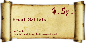 Hrubi Szilvia névjegykártya